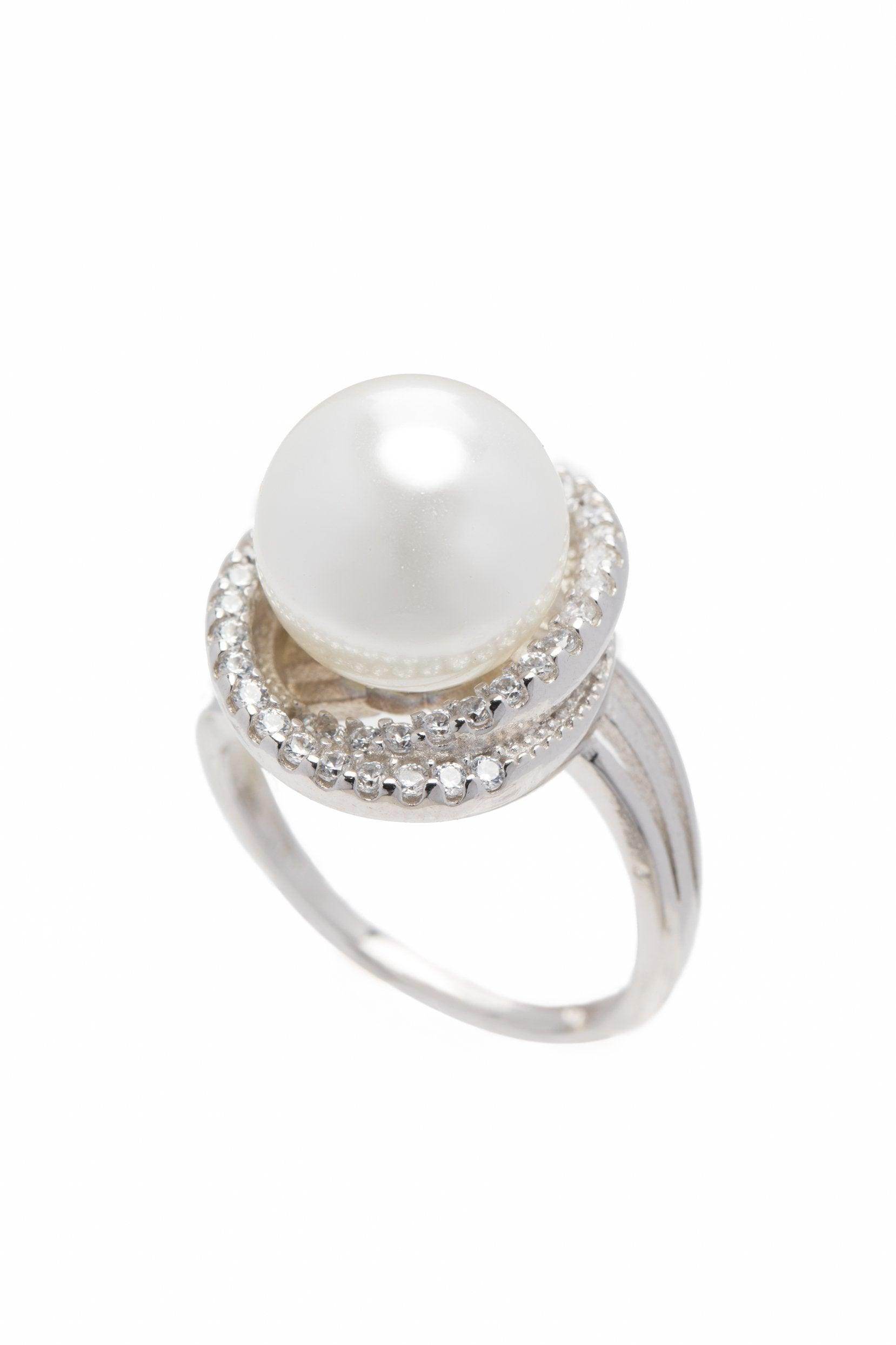 Alloy Rings with Imitation Pearl CR0010 - COCOMELODY